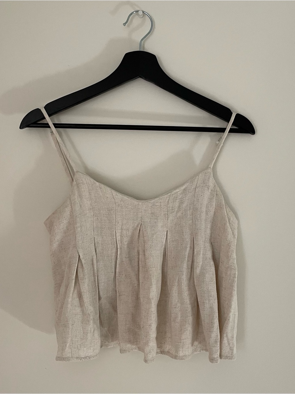 Promesa Beige Spaghetti Strap Linen Camisole